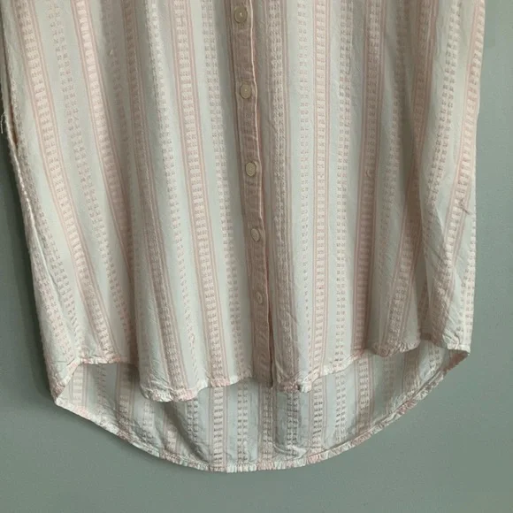 LOFT White and Pink Light Weight Cap Sleeve Tank Shirt Dress Size XSP - Picture 5 of 10